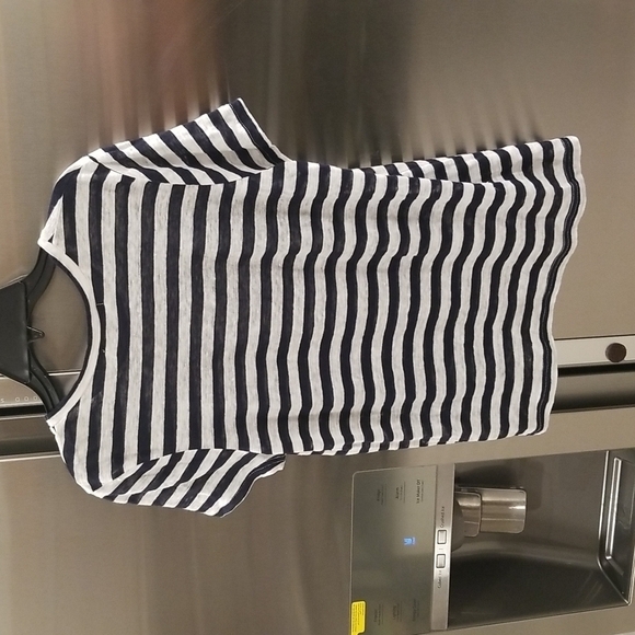 💕MICHAEL STARS💕 Short Sleeve Striped T-Shirt ~ Black & White Stripes Small - Picture 2 of 6